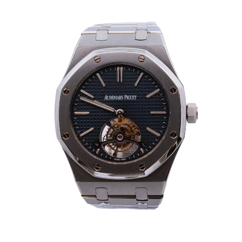 Audemars Piguet Royal Oak 41mm Stainless Steel Black Tourbillon Dial Watch Reference# 26510ST.OO.1220ST.01