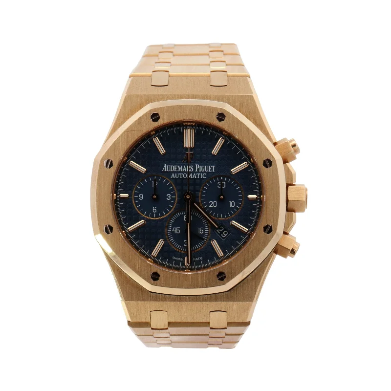 Audemars Piguet Royal Oak Chronograph Yellow Gold 41mm Blue Chronograph Dial Watch Reference# 26320BA.OO.1220BA.02