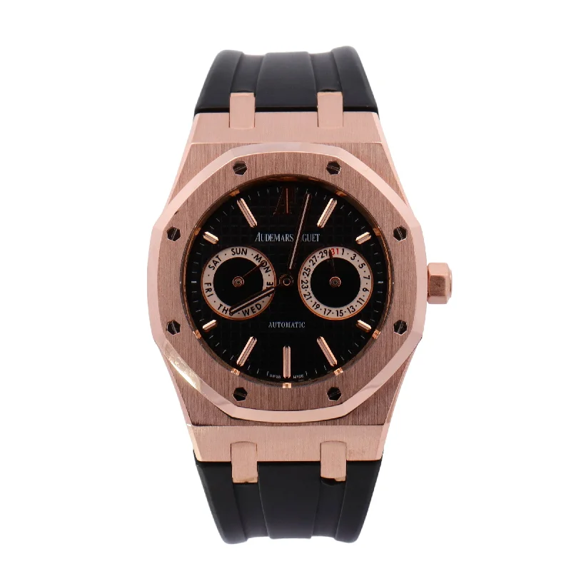 Audemars Piguet Royal Oak Day-Date "Owl" Rose Gold 39mm Black Stick Dial Watch Reference# 26330OR.OO.D088CR.01