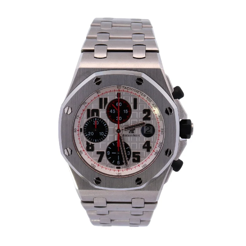 Audemars Piguet Royal Oak Offshore Stainless Steel 42mm White Chronograph Dial Watch Reference# 26170ST.OO.1000ST.01