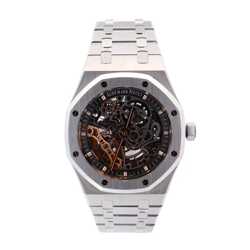 Audemars Piguet Royal Oak Openworked Stainless Steel 41mm Skeleton Dial Watch Reference# 15407ST