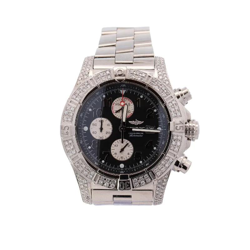 Breitling Super Avenger 48mm Stainless Steel Black Chronograph Dial Watch Reference# A13370