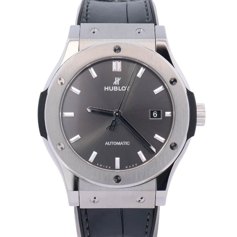 Hublot Classic Fusion 42mm Stainless Steel Gray Stick Dial Watch Reference# 542.NX.7071LR