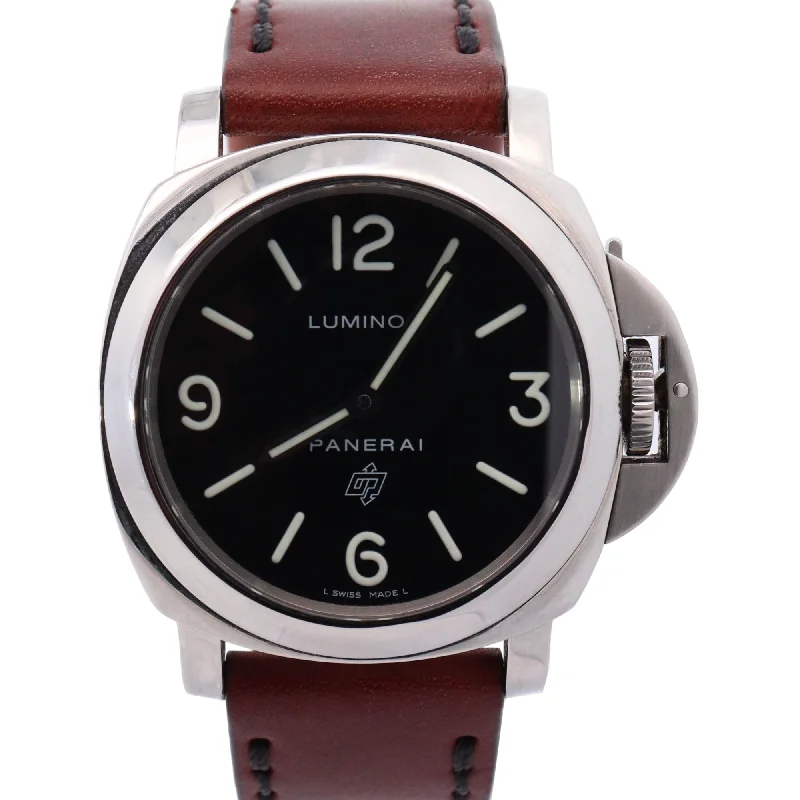 Panerai Luminor 44mm Stainless Steel Black Stick & Arabic Dial Watch  Reference# PAM0000