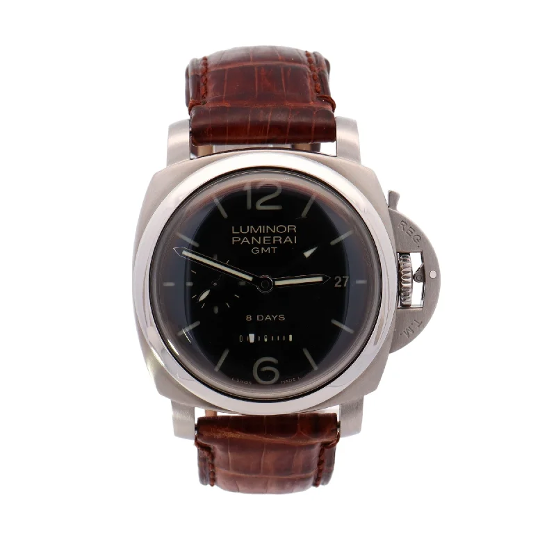 Panerai Luminor GMT Stainless Steel 44mm Black Stick Dial Watch Reference# OP6660