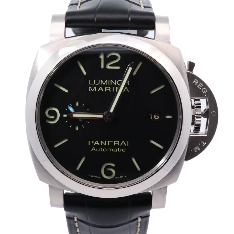 Panerai Luminor Marina 44mm Stainless Steel Black Stick & Arabic Dial Watch Reference# PAM01312