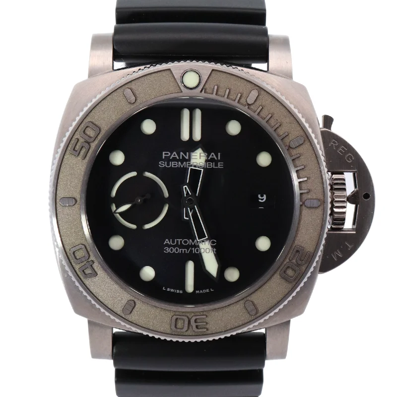 Panerai Submersible "Mike Horn" 47mm Titanium Black Dot Dial Watch Reference# PAM00984