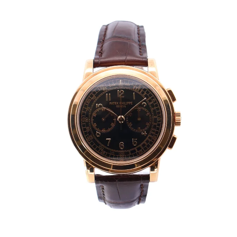 Patek Philippe Chronograph Yellow Gold 42mm Chocolate Brown Chronograph Dial Watch Reference# 5070J-001