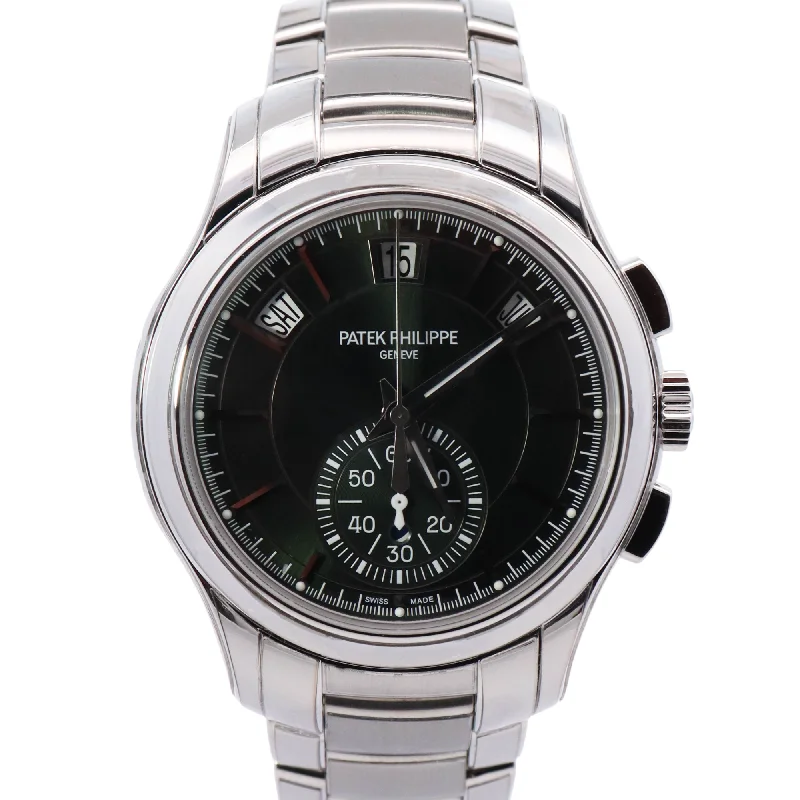 Patek Philippe Complications 42mm Stainless Steel Green Stick Dial Watch Reference# 5905/1A-001