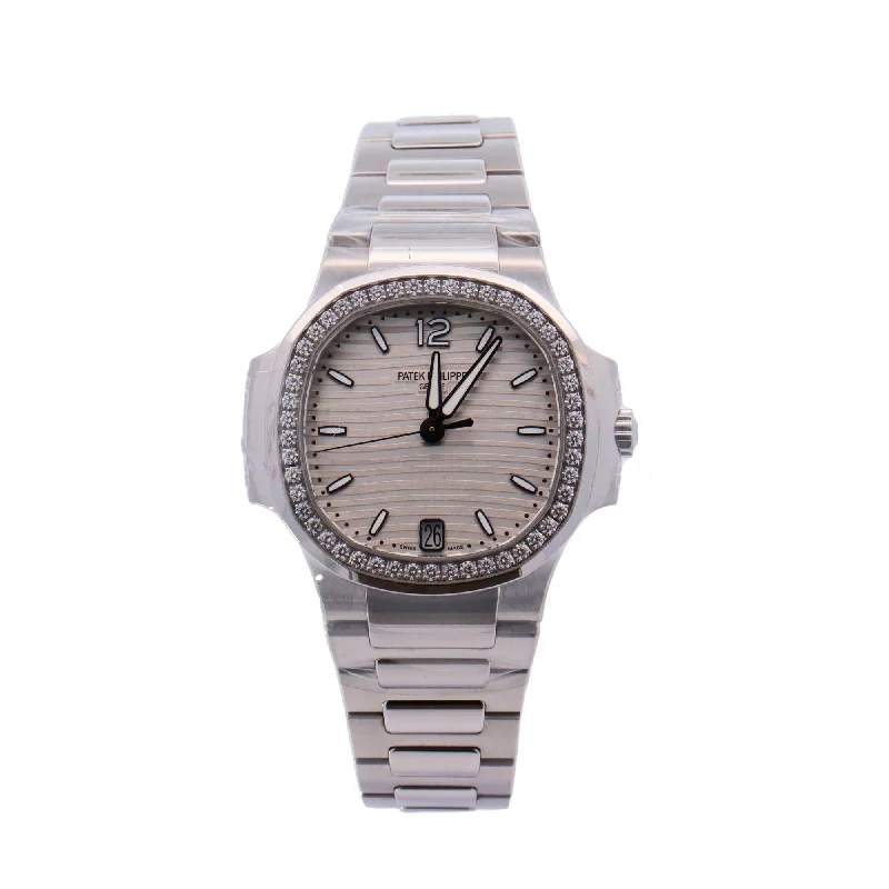 Patek Philippe Nautilus Stainless Steel 33mm White Arabic & Stick Dial Watch Reference# 7018/1A-001