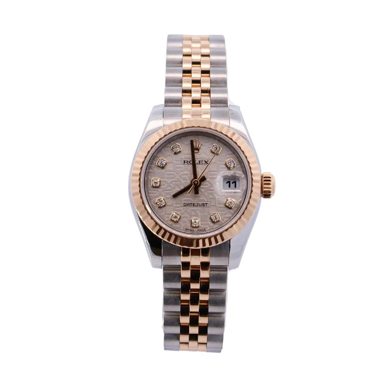 Rolex Datejust  26mm Yellow Gold and Stainless Steel Silver Jubilee Dial Watch Reference# 179173