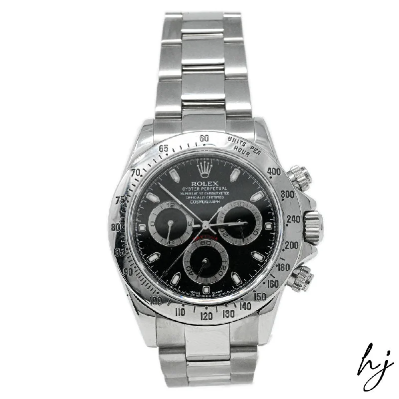 Rolex Daytona Stainless Steel 40mm Black Chronograph Dial Watch Reference#: 116520