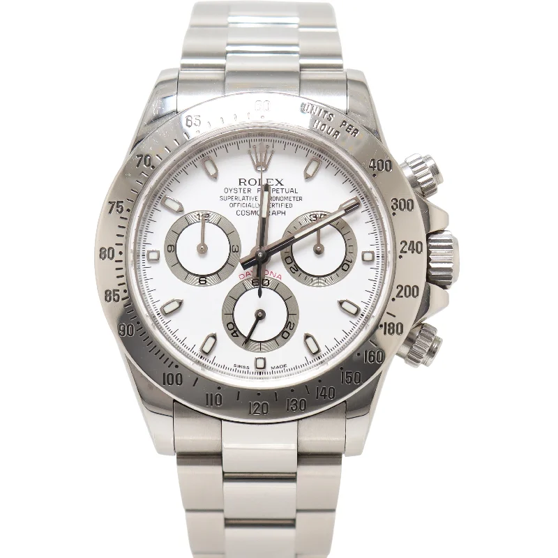 Rolex Daytona Stainless Steel 40mm White Chronograph Dial Watch Reference#: 116520