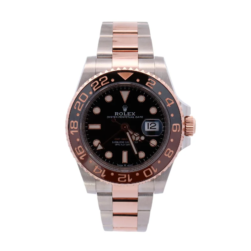 Rolex GMT Master II TT Stainless Steel & Rose Gold 40mm Black Dot Dial Watch Reference #: 126711CHNR