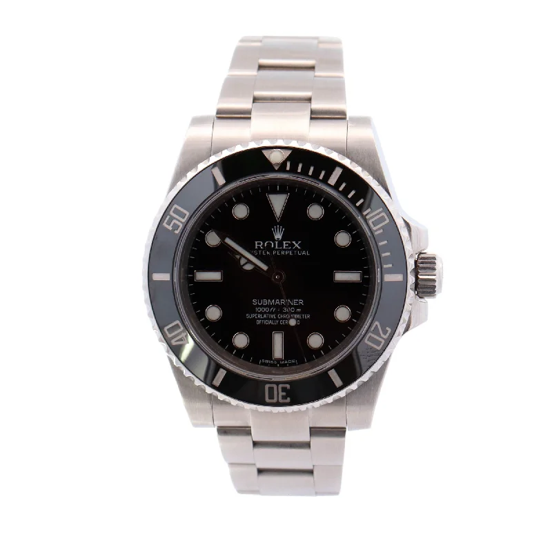 Rolex Submariner Stainless Steel 41mm Black Dot Dial Watch Reference# 124060