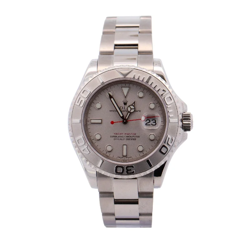 Rolex Yachtmaster Platinum and Stainless Steel 40mm Platinum Dial Watch Reference #: 16622