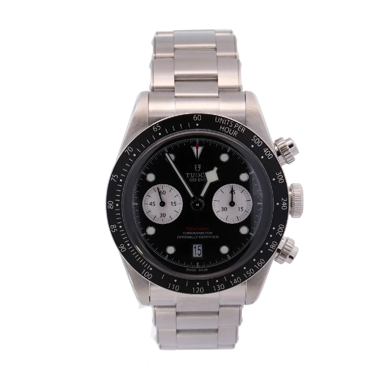 Tudor Black Bay Chronograph Stainless Steel 41mm Black Chronograph Dial Watch Ref# 79360N