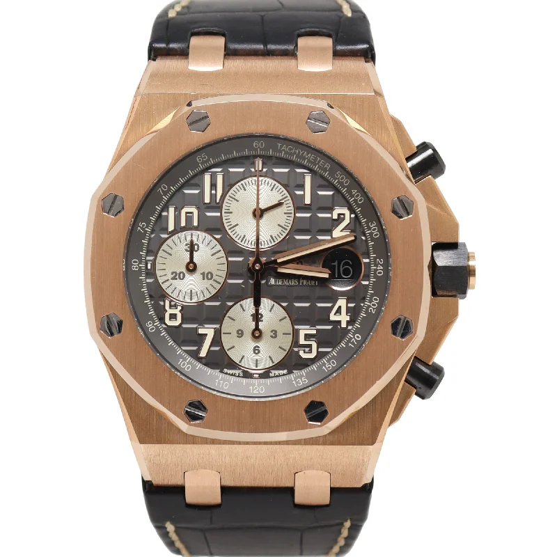 Audemars Piguet Royal Oak Offshore Rose Gold 44mm Gray Chronograph Dial Watch Reference#: 26470OR.OOA125CR.01