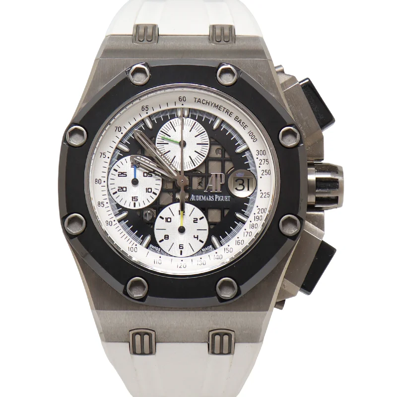 Audemars Piguet Royal Oak Stainless Steel 44mm White & Black Chronograph Dial Watch Reference#: 26078IO.OO.D001VS.01