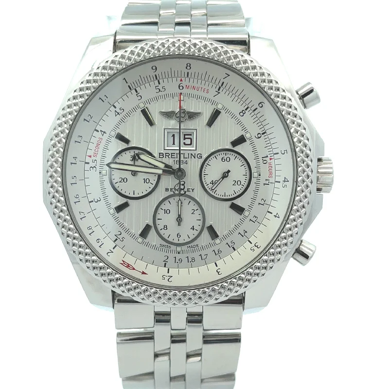 Breitling Bentley 49mm Stainless Steel Ivory Chronograph Dial Watch Reference#: A4436412/G814