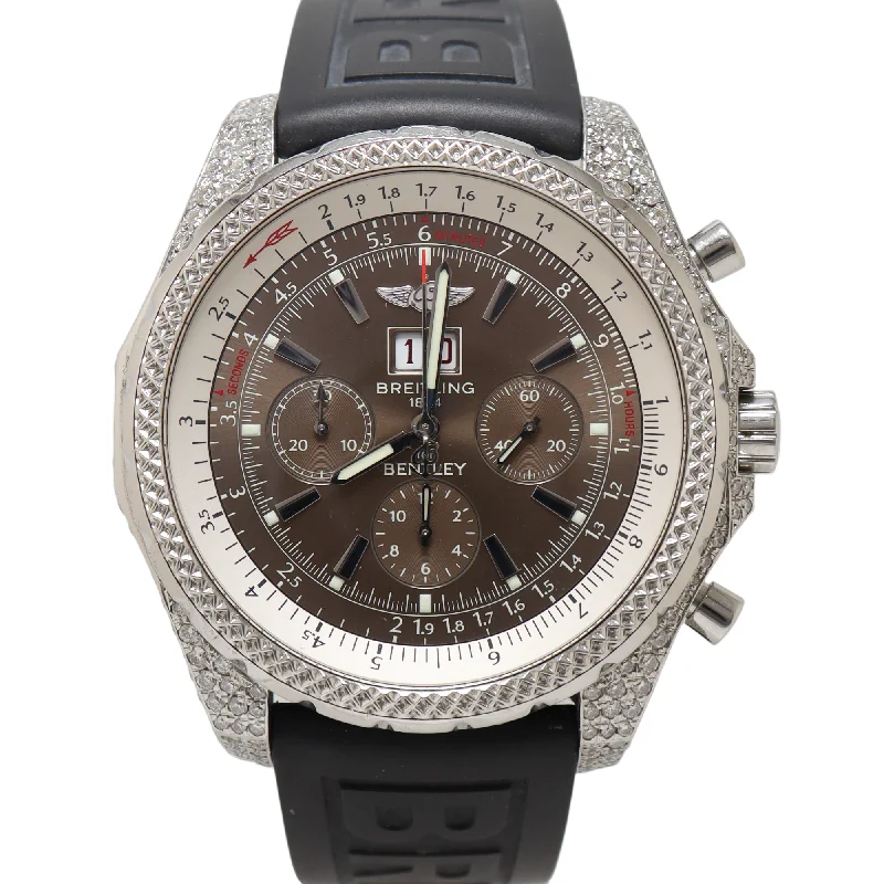 Breitling Bentley 6.75 Stainless Steel 49mm Chocolate Chronograph Dial Watch Reference#: A44362