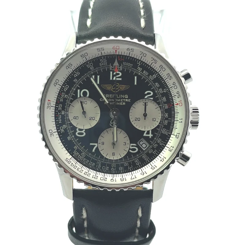 Breitling Nativimer Stainless Steel 42mm Black Chronograph Dial Watch Reference#: A2332212/B637