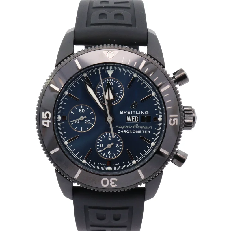 Breitling Superocean Heritage II Stainless Steel 44mm Blue Chronograph Dial Watch Reference#: M133132A1C1W1