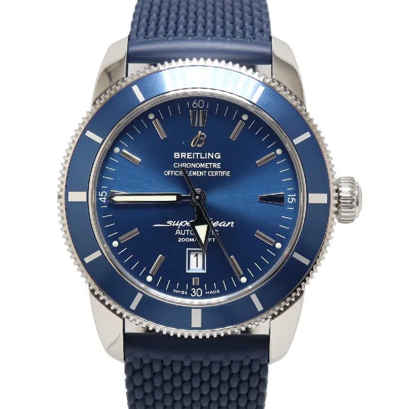 Breitling Superocean Heritage Stainless Steel 46mm Blue Stick Dial Watch Reference#: A17320