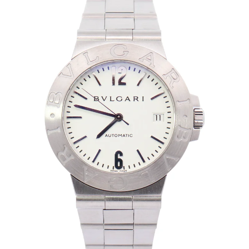 Bvlgari Bvlgari Stainless Steel 30mm White Roman & Stick Dial Watch Reference# 103711