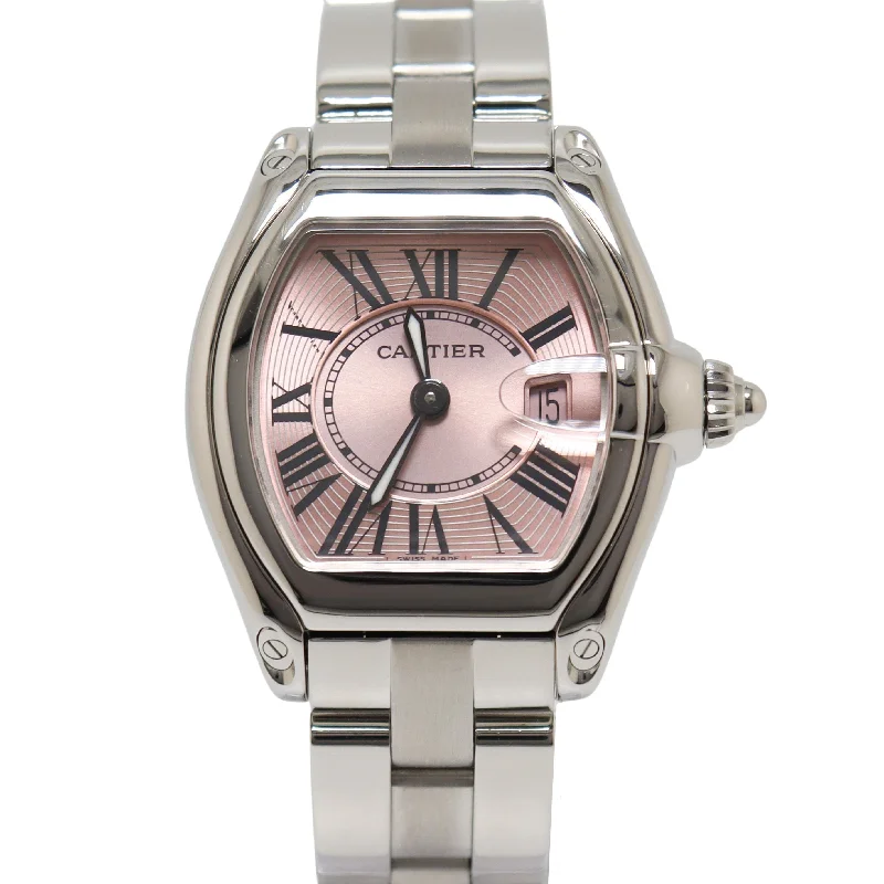 Cartier Roadster Stainless Steel 32mm Salmon Roman Dial Watch Reference#: 2675