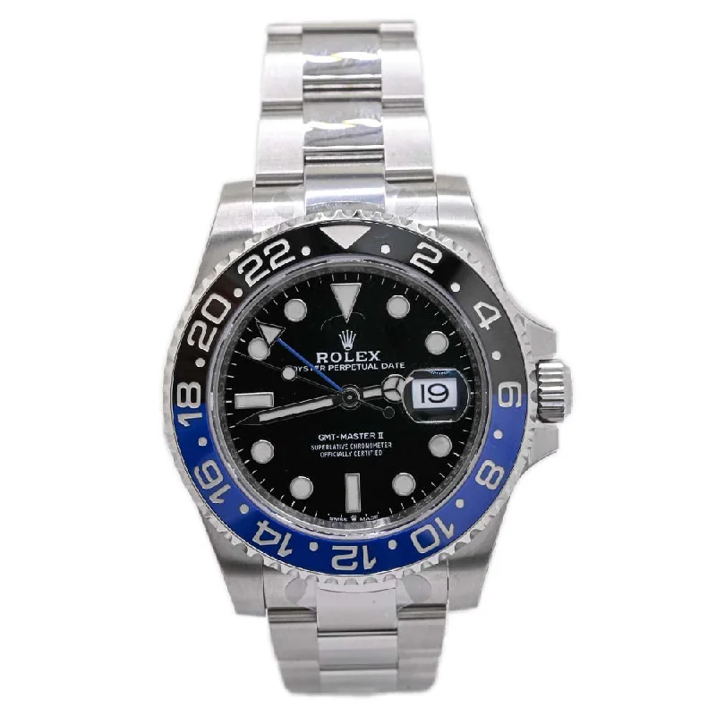 Rolex GMT Master II "Batman" 40mm Stainless Steel Black Dot Dial Watch Reference# 116710BLNR