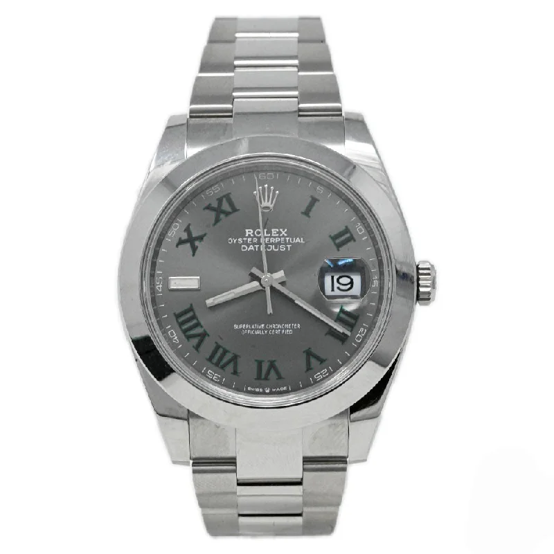 Rolex Men's Datejust 41 Stainless Steel 41mm Wimbledon Dial Watch Reference #: 126300