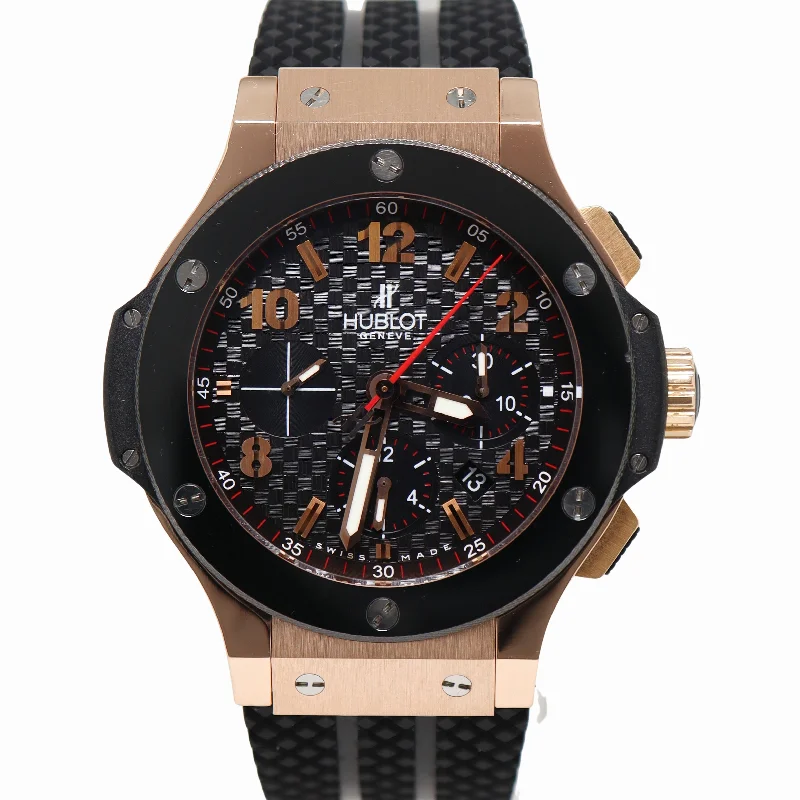 Hublot Big Bang Rose Gold 44mm Black Chronograph Dial Watch Reference#: 301.PB.131.RX