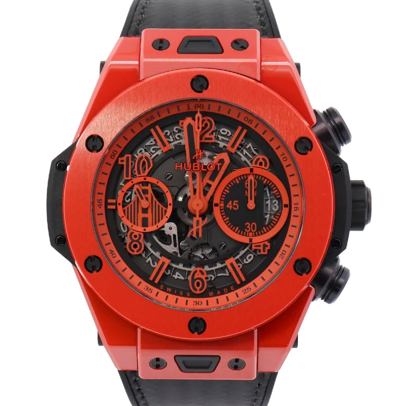 Hublot Big Bang Unico San Francisco Orange Ceramic 45mm Orange skeleton with “San Francisco” Applique at 9 o’clock Dial Watch Reference#:  411.CU.6610.RX.HSF21