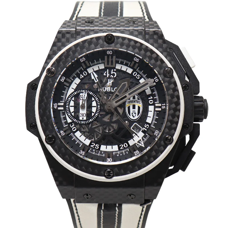 Hublot King Power Carbon Fiber 48mm Black Chronograph Dial Watch Reference#: 716.QX.1121.VR.JUV13