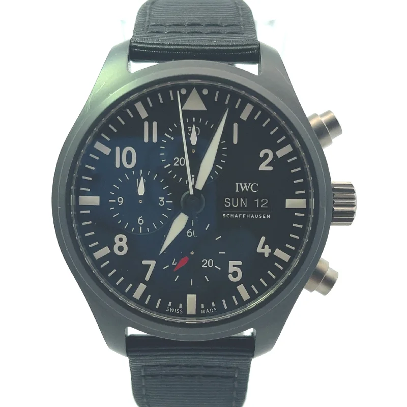 IWC Pilot Top Gun Ceramic 44.5mm Black Chronograph Dial Watch Reference#: IW389101