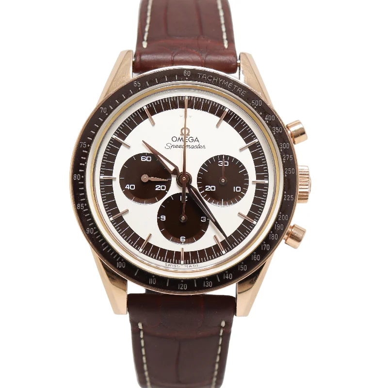 Omega Speedmaster Rose Gold 40mm White/Black Chronograph Dial Watch Reference# 311.63.40.30.02.001