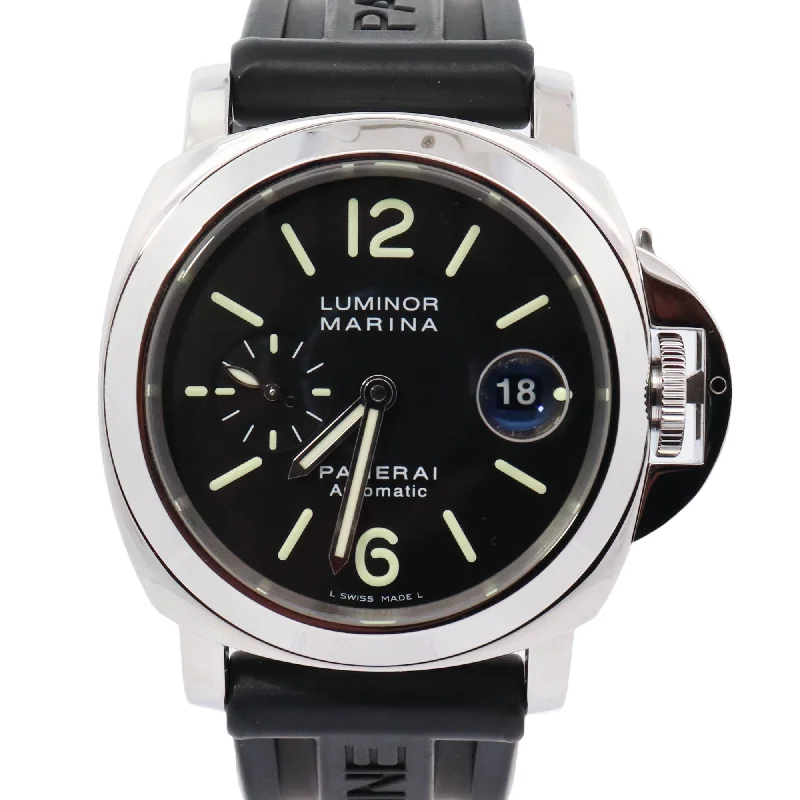 Panerai Luminor Marina Stainless Steel 44mm Black Roman & Stick Dial Watch Reference#: PAM00299