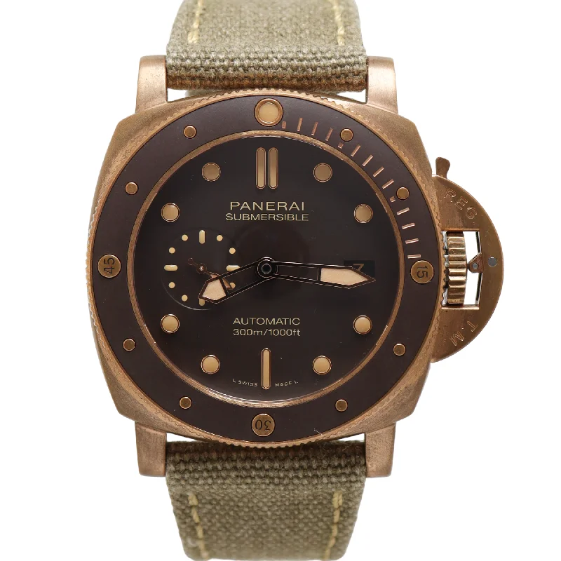 Panerai Officine Bronze 47mm Chocolate Brown Dial Watch Reference#: PAM00968