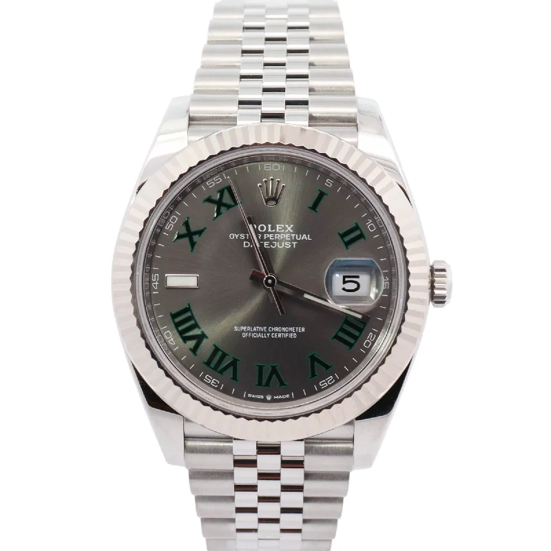 Rolex Datejust Stainless Steel 41mm Wimbledon Dial Watch Reference#: 126334