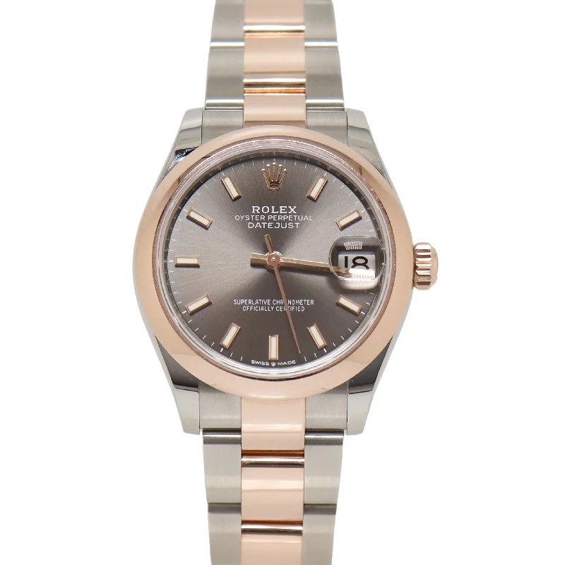 Rolex Datejust Two Tone Oystersteel and Everose Gold 31MM Chocolate Dial Watch Reference#: 278241