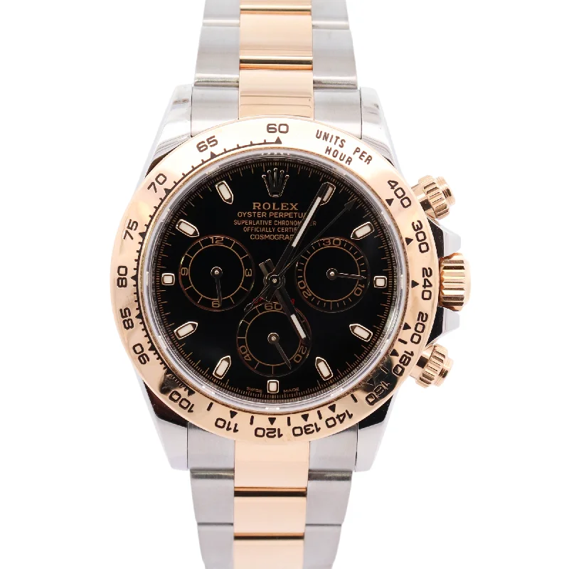 Rolex Daytona 40mm Stainless Steel & Yellow Gold Black Chronograph Dial Watch Reference# 116503