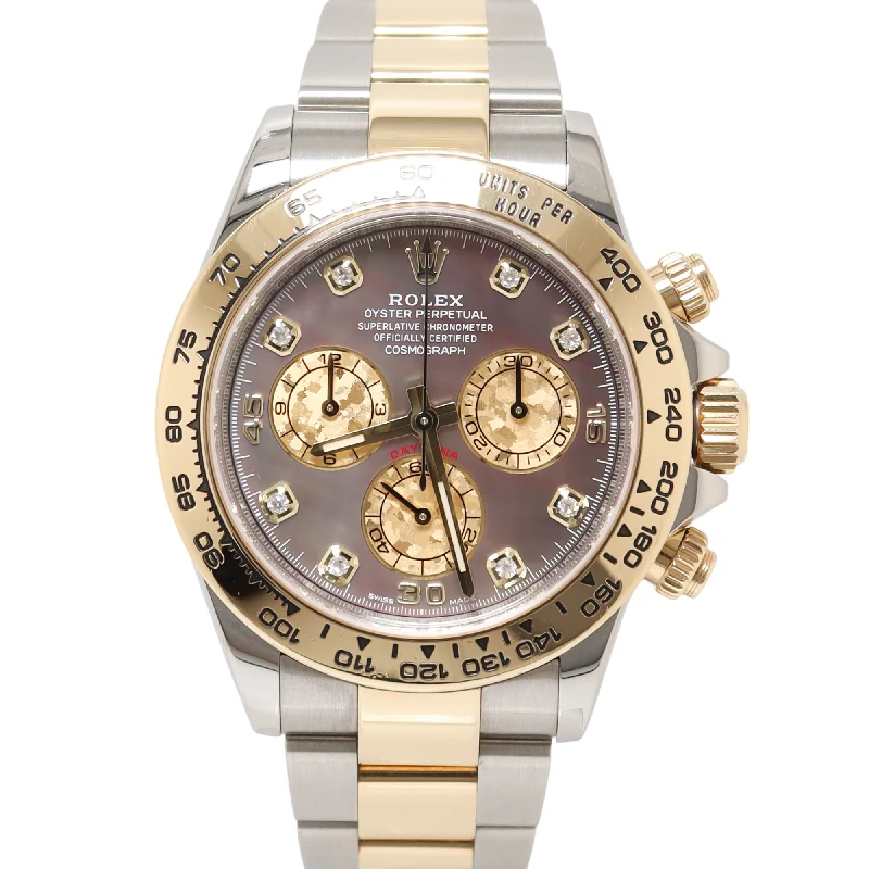 Rolex Daytona Two Tone Yellow Gold & Steel 40mm Factory MOP Diamond Dial Watch Reference#: 116523