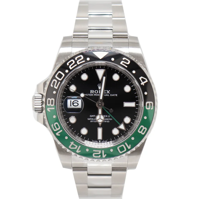 Rolex GMT Master II "SPRITE" Stainless Steel 40mm Black Dot Dial Watch Reference# 126720VTNR