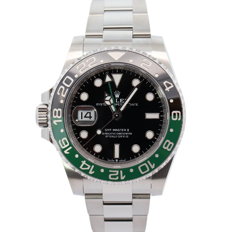 Rolex GMT Master II "Sprite" Stainless Steel 40mm Black Dot Dial Watch Reference#: 126720VTNR