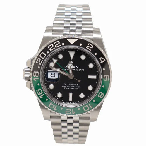 Rolex GMT Master II "Sprite" Stainless Steel 40mm Black Dot Dial Watch Reference# 126720VTNR