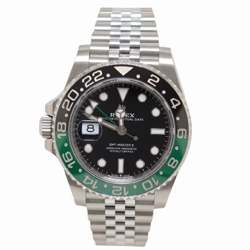 Rolex GMT Master II “Sprite” Stainless Steel Black Dot Dial Watch Reference# 126720VTNR