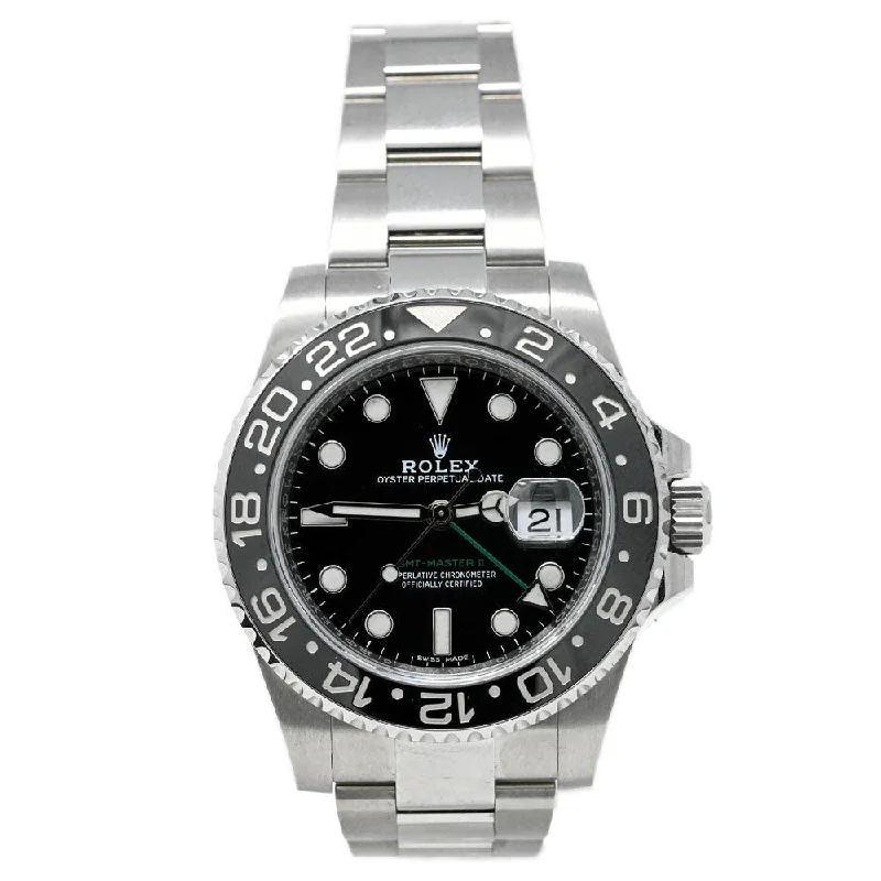 Rolex GMT-Master II Stainless Steel 40mm Black Dot Dial Watch Reference #: 116710LN