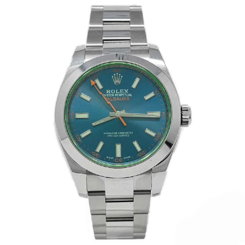 Rolex Milgauss Stainless Steel 40mm Z-Blue Stick Dial Watch Reference #: 116400GV