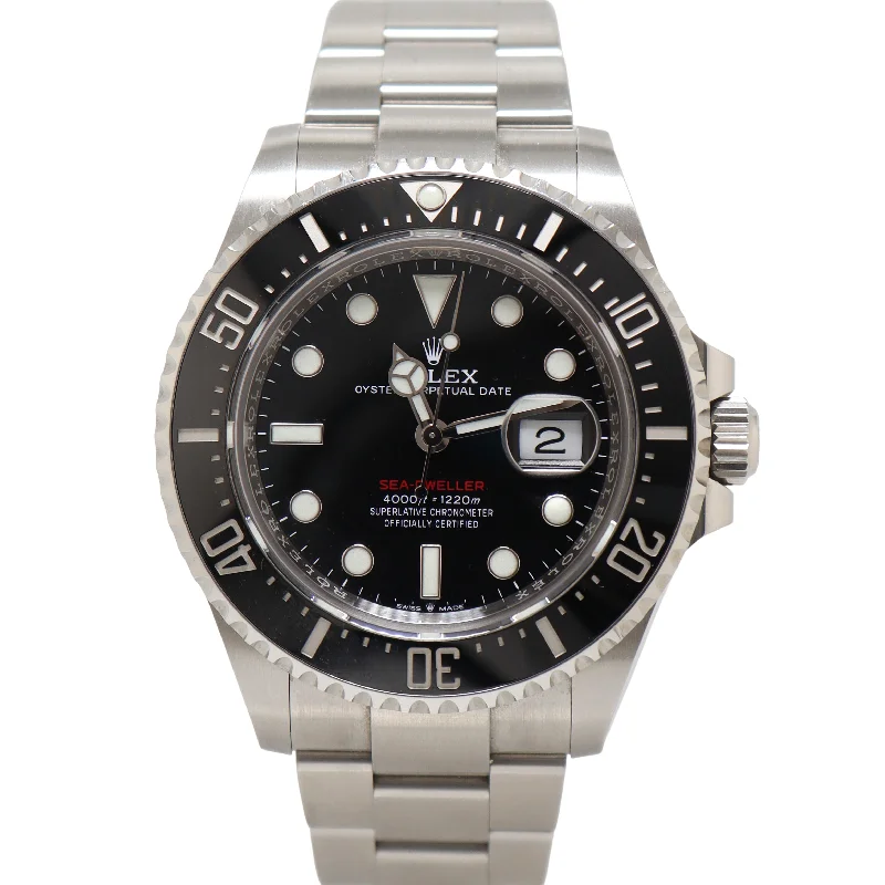 Rolex Sea Dweller 43mm Stainless Steel Black Dot Dial Watch Reference# 126600